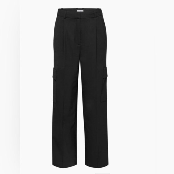 NWT Aritzia Babaton Spotlight Cargo Pant in Black City Wool Size 6 - Picture 7 of 13